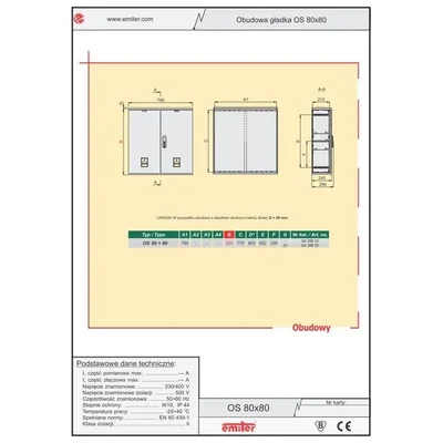 Polyester housing - IP44/IP54, IK10, OS 80x80 flat roof