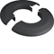 Polypropylene rosette for flexible cover, round, black