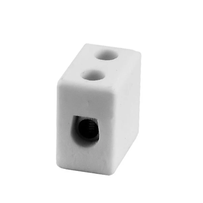 Porcelain threaded connector 10mm² 1 track white