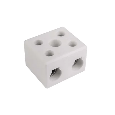 Porcelain threaded connector, 16mm2, 2 tracks, 10pcs.