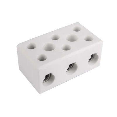 Porcelain threaded connector, 16mm2, 3 tracks, 10pcs.