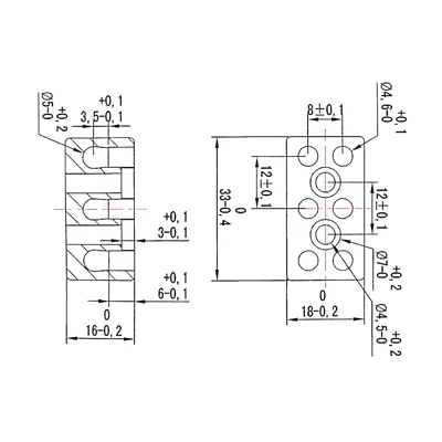 Porcelain threaded connector 4mm2 3-way CPO-5A-3P 20pcs.