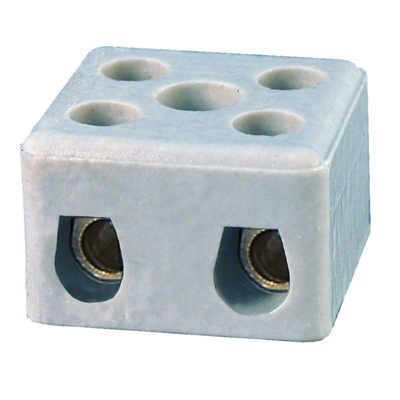 Porcelain threaded connector with holes for screwing 10 mm2 2 tracks 30 pcs.