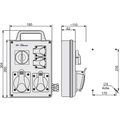 Portable construction switchgear RPK-1 IP44