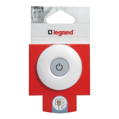 Portable plug with switch and signaling single socket white