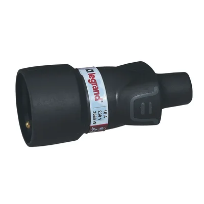 PORTABLE RUBBER PLUG SOCKET 2P+Z - 16 A - IP44 - IK08 - SCREW TERMINALS