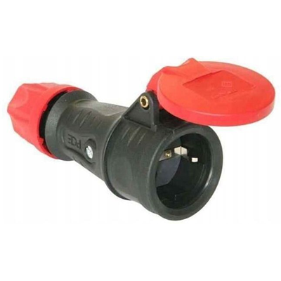 Portable rubber socket with a flap TOP TAURUS 16A 2P+E 230V IP44