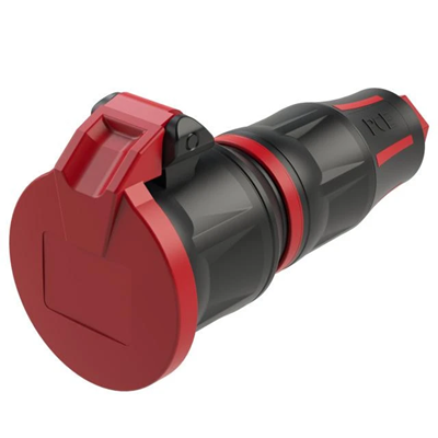 Portable rubber socket with a flap TOP TAURUS 16A 2P+E 230V IP44