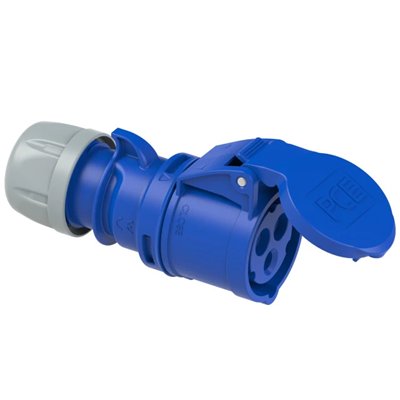 Portable socket SHARK 16A 2P+E 230V 50/60Hz 6H IP44, nickel-plated contacts