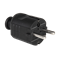 Portable straight plug uni-schuko 16A 2P+E 230V IP20 black
