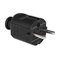 Portable straight plug uni-schuko 16A 2P+E 230V IP20 black