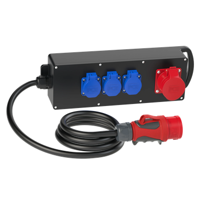 Portable switchgear made of rubber, "ŚWIDNICA" type, housing tightness IP44 Input 16/5 -output 16/5 3xGS