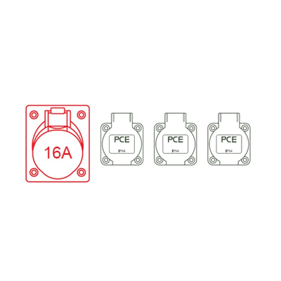 Portable switchgear made of rubber, "ŚWIDNICA" type, housing tightness IP44 Input 16/5 -output 16/5 3xGS