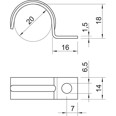 Portacables metálico 20mm 1015 15 G