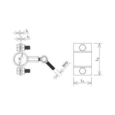 Portacañas de 16-18 mm de diámetro con conector de unión, galvanizado en caliente