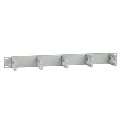 Portacavo esterno grigio, orecchie in plastica, 1U
