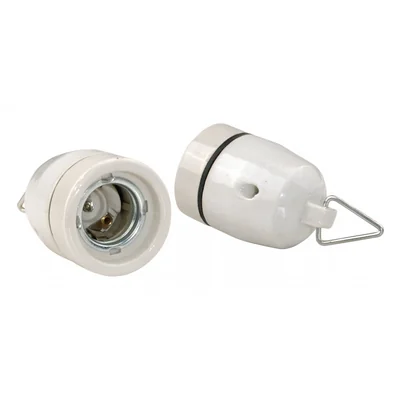 PORTALAMPADA IN CERAMICA CON SUPPORTO, E27, BIANCO