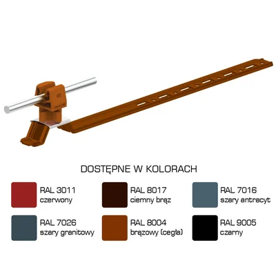 Portapiastrelle, chiusura universale, lunghezza 28 cm, altezza 3,5 cm, verniciato marrone