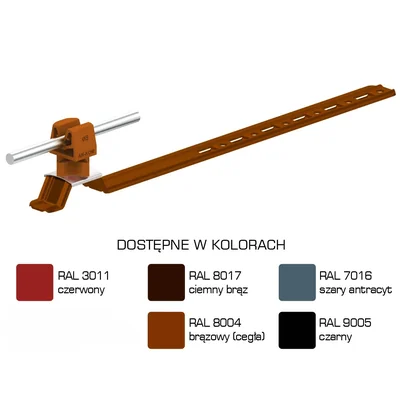 Portapiastrelle, chiusura universale, lunghezza 28 cm, altezza 3,5 cm, verniciato marrone