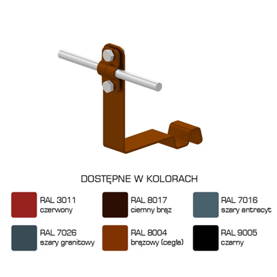 Portategole a profilo dritto, a vite, modello 33, altezza 10 cm, verniciato