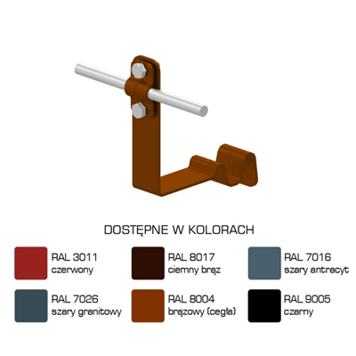 Portategole a profilo dritto, modello vite 32, altezza 10 cm, verniciato