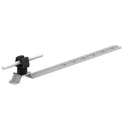 Portategole, chiusura universale, lunghezza 42 cm, altezza 3,5 cm, zincato a caldo, nero