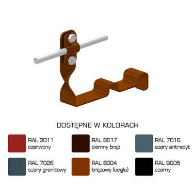 Portategole profilato, vite attorcigliata, disegno 18, altezza 10 cm, verniciato