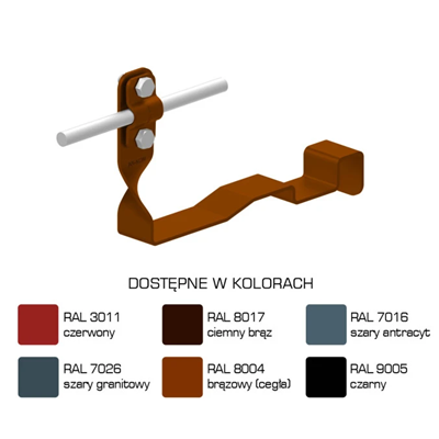 Portategole profilato, vite attorcigliata, disegno 21, altezza 10 cm, verniciato