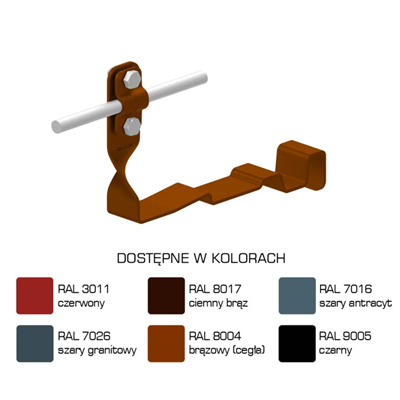 Portategole profilato, vite attorcigliata, disegno 22, altezza 10 cm, verniciato