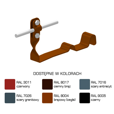 Portategole profilato, vite attorcigliata, disegno 24, altezza 10 cm, verniciato