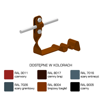 Portategole profilato, vite attorcigliata, disegno 25, altezza 10 cm, verniciato