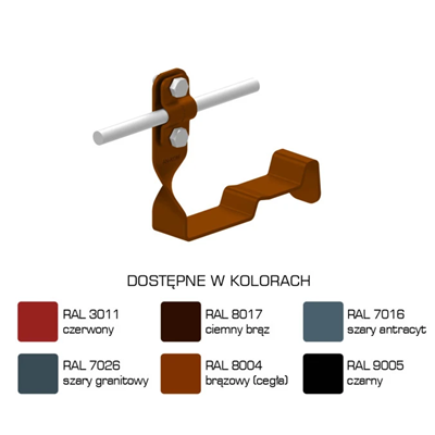 Portategole profilato, vite attorcigliata, disegno 29, altezza 10 cm, verniciato