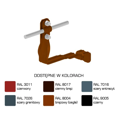 Portategole profilato, vite attorcigliata, disegno 31, altezza 10 cm, verniciato