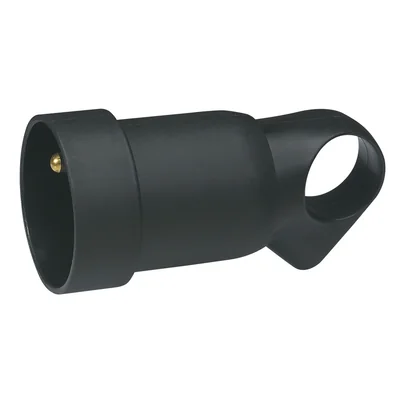 ПОРТАТИВНА РОЗЕТКА 2P+Z - 16 A - ПЛАСТИК - ЧОРНИЙ - З КІЛЬЦЕМ