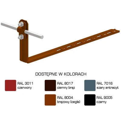 Porte-carreaux réglable vis droite longueur 28cm hauteur 10cm peint