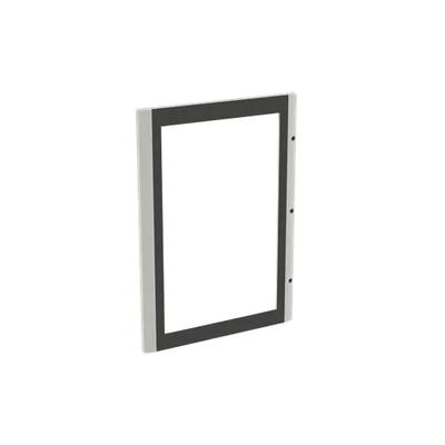 Porte GMD5T, transparente, grise pour boîtiers Gemini avec rosace et insert à double mors, 750x500mm (HxL)