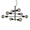 Portel Suspension à huit ampoules 40cm 40W E27 IP20 noir