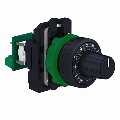 Potenciómetro Harmony XB5 Ø22 resistencia 470kΩ modo lineal contactos de abrazadera de tornillo