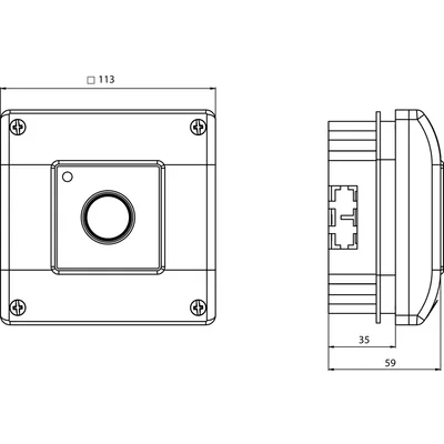 Poussoir encastrable à déclenchement automatique 2 contacts NF + signalisation LED 24V DC