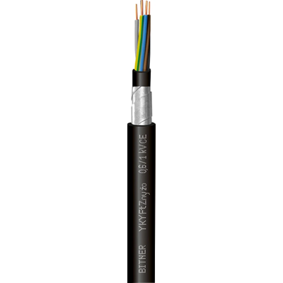 Power cable with copper conductors, armored with steel tape YKYFtZny 5x4 Ż RE 0.6/1kV