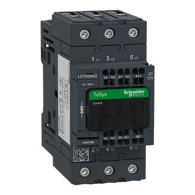 Power contactor TeSys D 50A 3P 1NO 1NC coil 12VDC EVK spring terminals