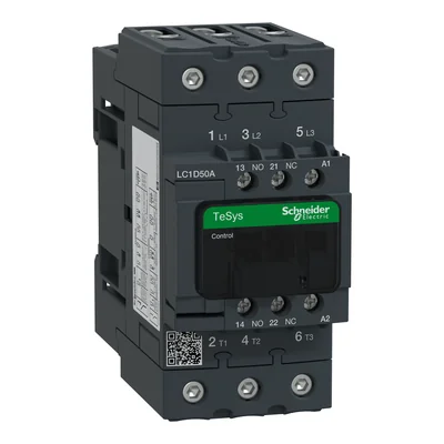 Power contactor TeSys D 50A 3P 1NO 1NC coil 200VAC EVK box terminals