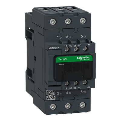 Power contactor TeSys D 50A 3P 1NO 1NC coil 220VAC EVK box terminals
