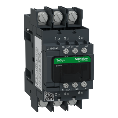 Power contactor TeSys D 65A 30kW 3P 1NO 1NC coil 24VAC EVK screw terminals