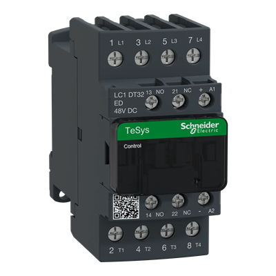 Power contactor TeSys D AC1 32A 4P 1NO 1NC coil 48VDC box terminals