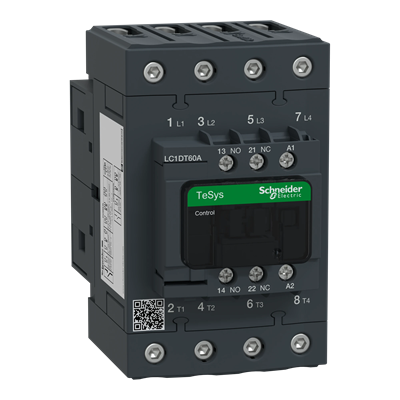 Power contactor TeSys D AC1 60A 4P 1NO 1NC coil 240VAC EVK box terminals