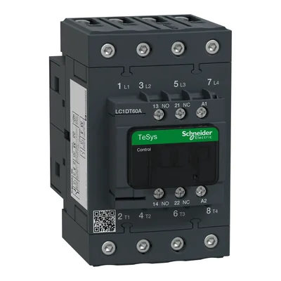 Power contactor TeSys D AC1 60A 4P 1NO 1NC coil 24VAC EVK box terminals