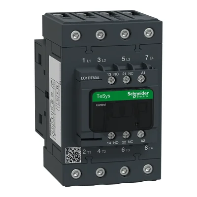 Power contactor TeSys D AC1 60A 4P 1NO 1NC coil 42VAC EVK box terminals