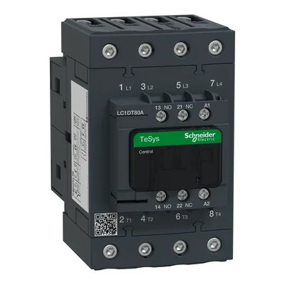 Power contactor TeSys D AC1 80A 4P 1NO 1NC coil 220VAC EVK box terminals