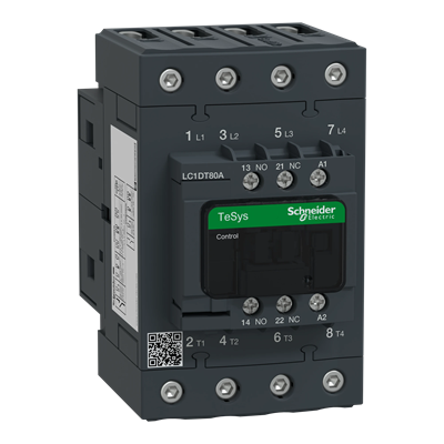 Power contactor TeSys D AC1 80A 4P 1NO 1NC coil 32VAC EVK box terminals